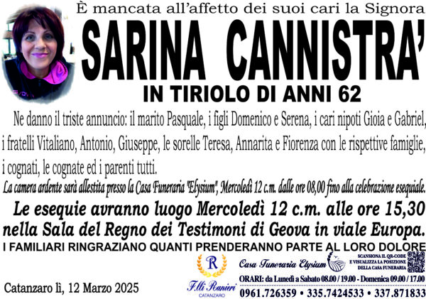 SARINA CANNISTRÀ